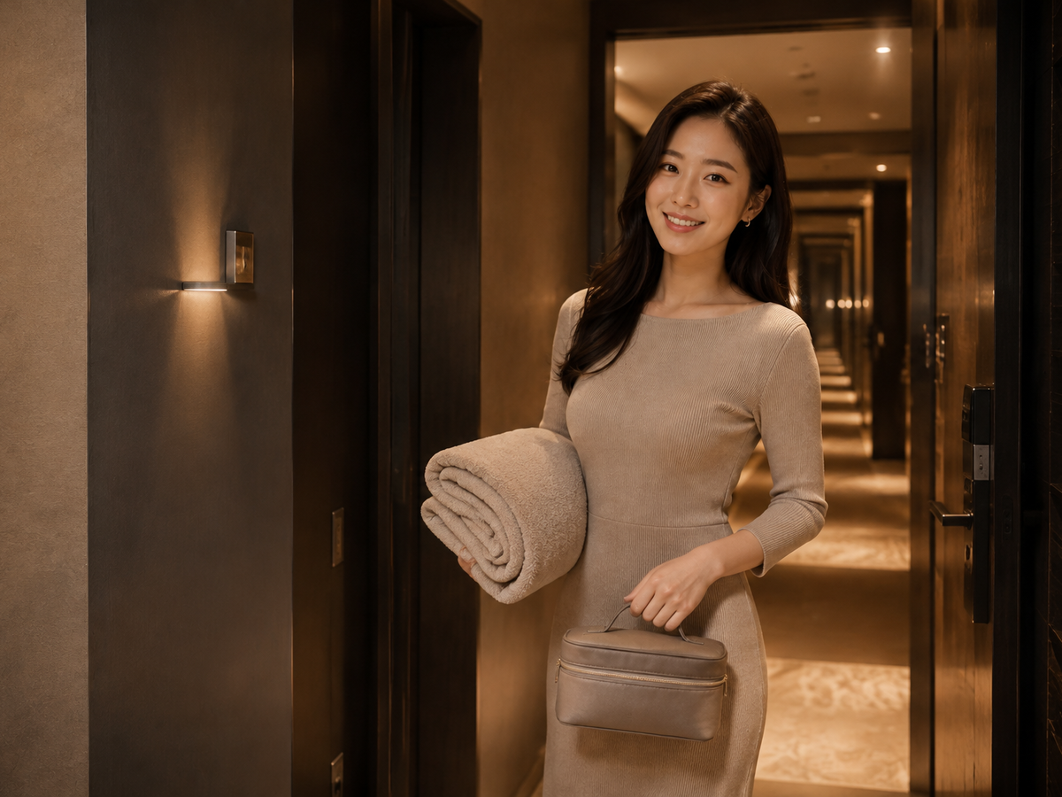 서울 도봉구 방문 홈케어 일정을 준비하는 젊은 성인 한국 여성 관리사